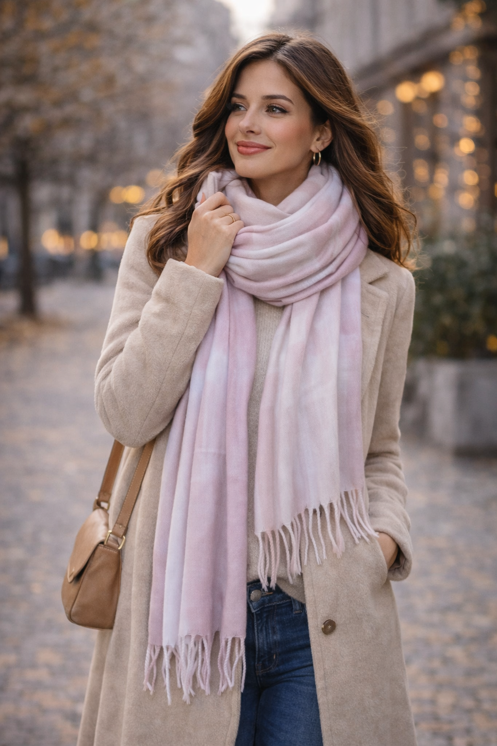 Pashmina 100% Cashmere Mujer Desteñida