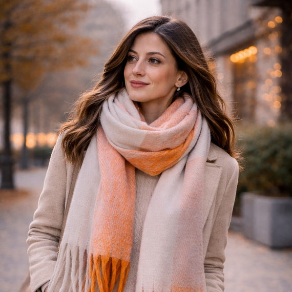 Echarpe de Líneas Invierno – Bufanda Moderna y Abrigada