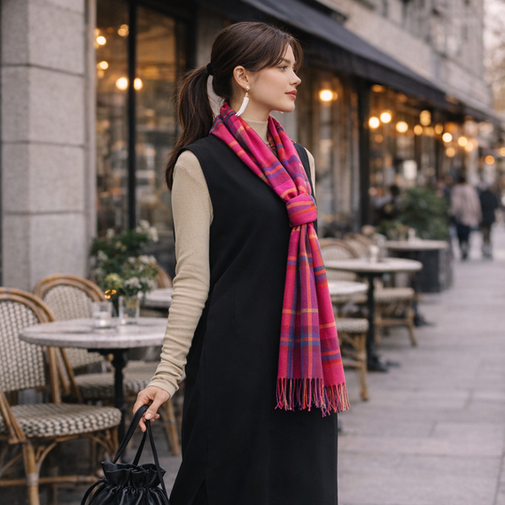 Pashmina Cashmere Con Rayas