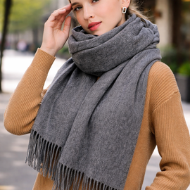 Pashmina  Cashmere Gris