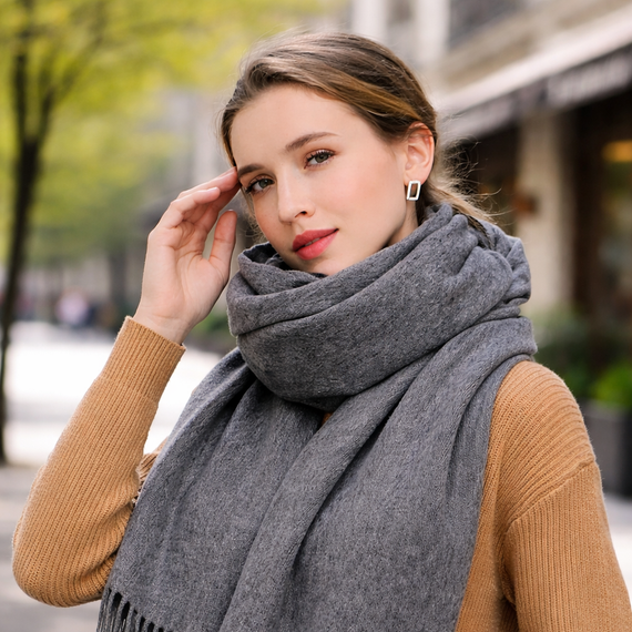 Pashmina  Cashmere Gris