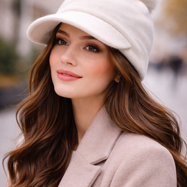 Gorro Visera Liso con Pompón
