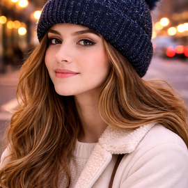Gorro de lana brillante