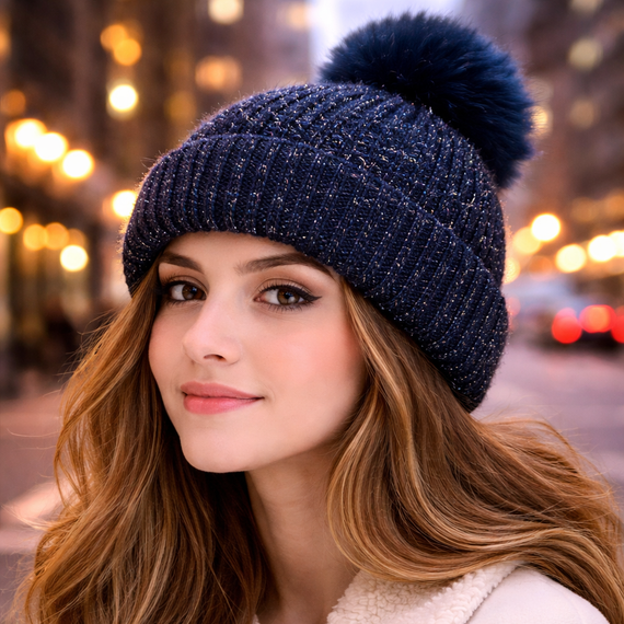 Gorro de lana brillante