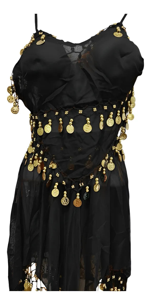 Conjunto De Danza Arabe Peto Y Falda Talla Unica