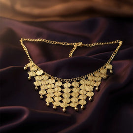 Set Collar Y Aros Danza Vientre- Árabe- Monedas Dorado