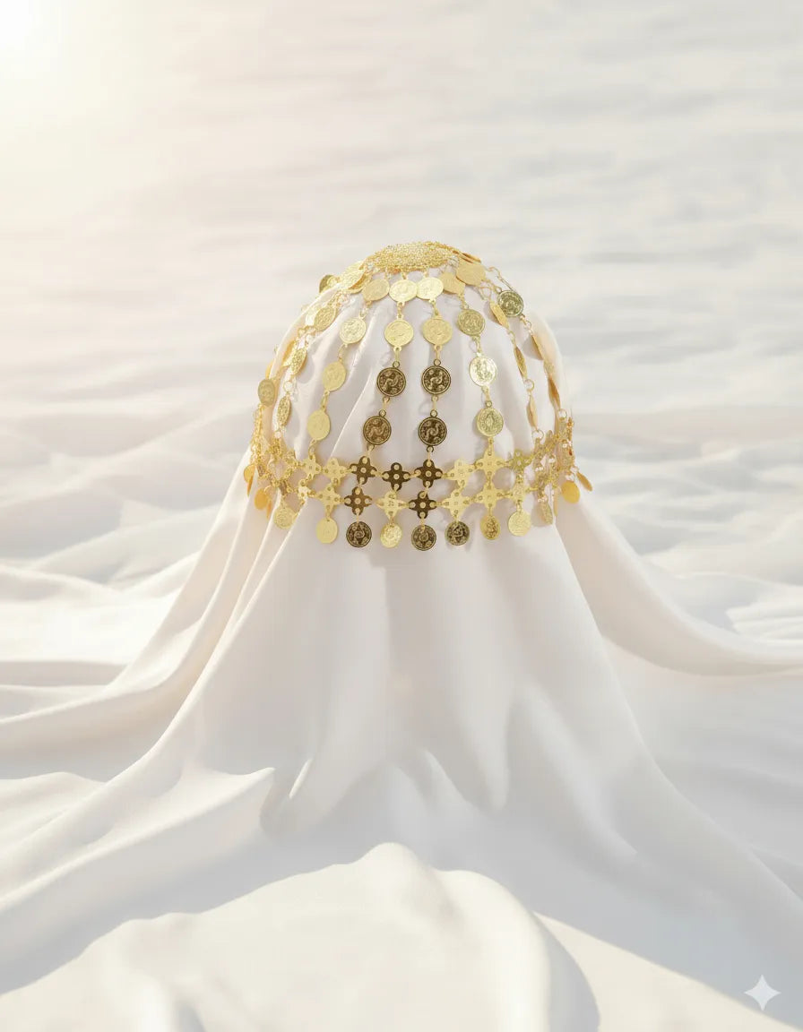 Tocado Cabeza Para Danza Árabe- Vientre- Color Dorado