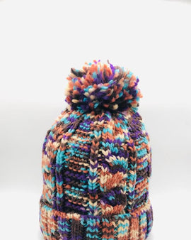 Gorro de lana jaspeado trenzado