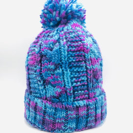 Gorro de lana jaspeado trenzado
