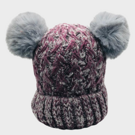 Gorro con Dos Pompones Jaspeado