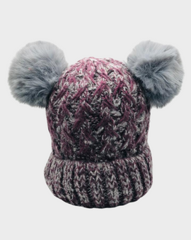 Gorro con Dos Pompones Jaspeado