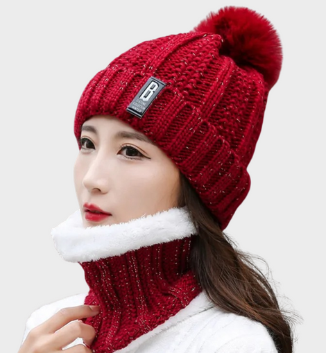 Conjunto Gorro y Cuello con Toque Brillante