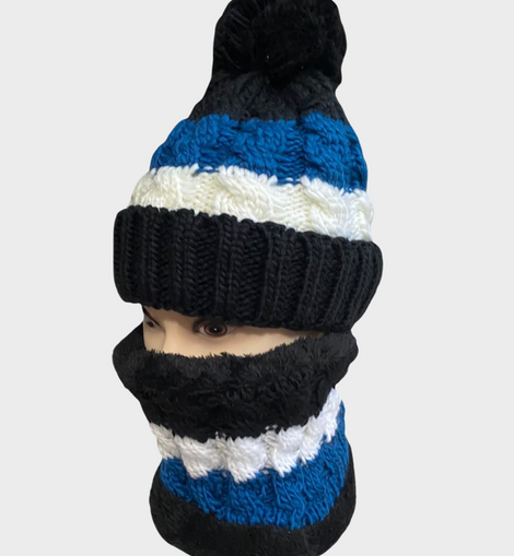 Conjunto Gorro y Cuello Tricolor unisex