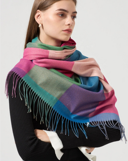 Pashmina 100% Cashmere CUADROS