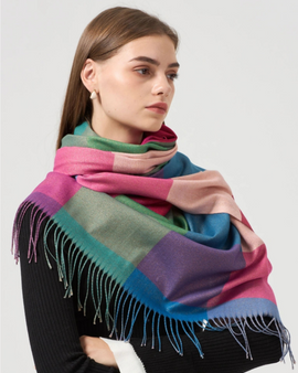 Pashmina 100% Cashmere CUADROS