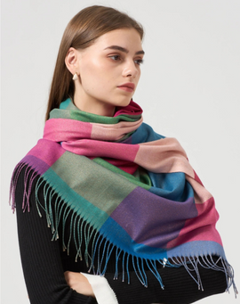 Pashmina 100% Cashmere CUADROS