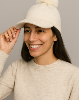 Gorro Visera Liso con Pompón