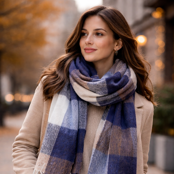 Bufanda Mujer con Pompones Invierno – Echarpe Suave y Abrigada