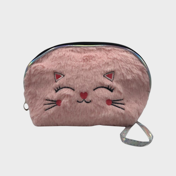 Cosmetiquero Gato Kawaii Peludo Redondo